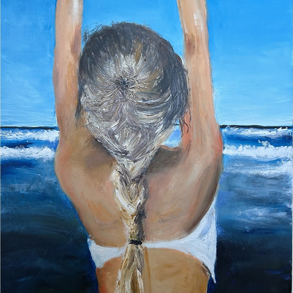 Blue and Brown Realistic Painting Art